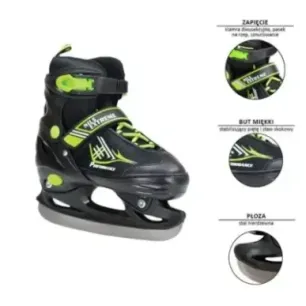 NH7104 A BLACK/GREEN SIZE S HOCKEY ICESKATES NILS EXTREME