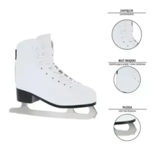 NF8565 S WHITE SIZE. 38 FIGURE ICE SKATES NILS EXTREME