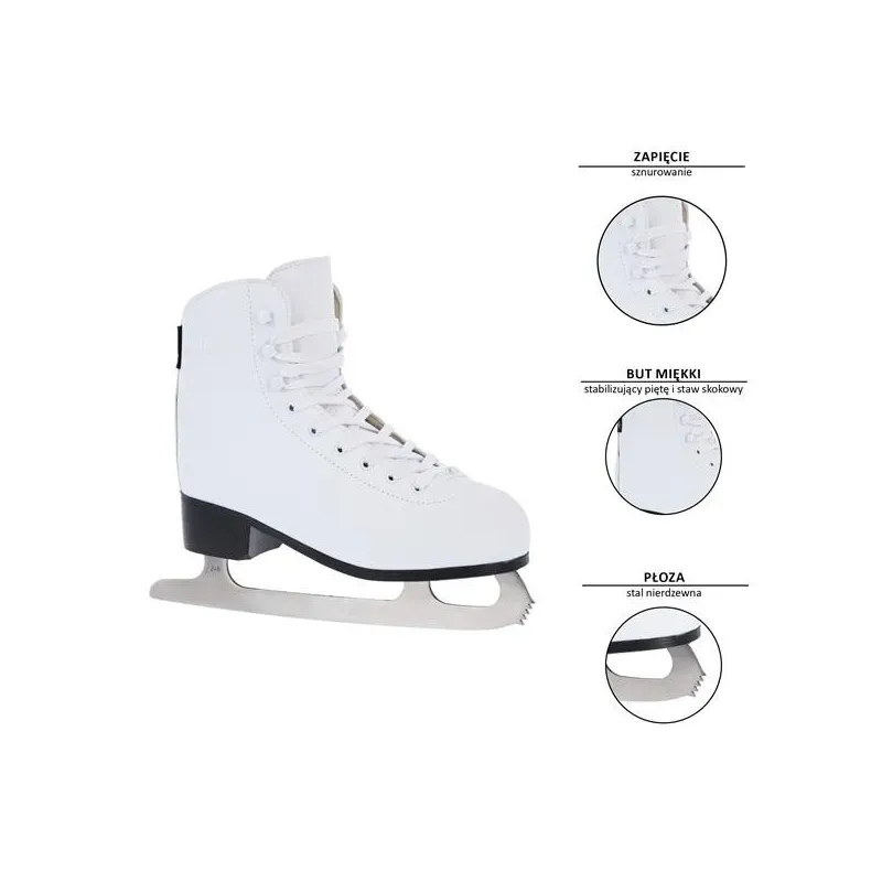 NF8565 S WHITE SIZE. 40 FIGURE ICE SKATES NILS EXTREME