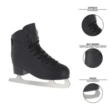 NF8565 S BLACK SIZE. 44 FIGURE ICE SKATES NILS EXTREME
