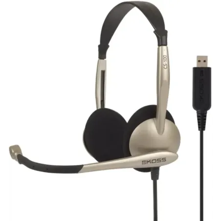 Koss Headphones CS100USB Wired On-Ear Microphone Noise canceling Gold