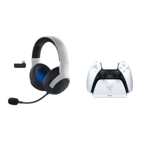 Razer Gaming Headset for Xbox &amp Razer Charging Stand Kaira Wireless Over-Ear Microphone Wireless White