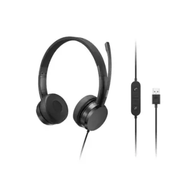 Lenovo USB-A Stereo Headset with Control Box Wired On-Ear