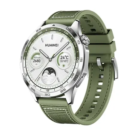 GT 4 4 Smart watch GPS (satellite) AMOLED 46 mm 46mm Waterproof Green Woven