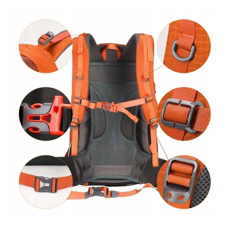 Hiking backpack Aoking 50L Orange with detachable frame