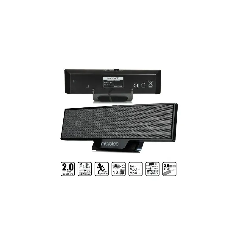 Microlab B 51 Black Output power: 4 Watt RMSPower distribution: 2 Watt x 2Harmonic distortion:  5% 1 W 1