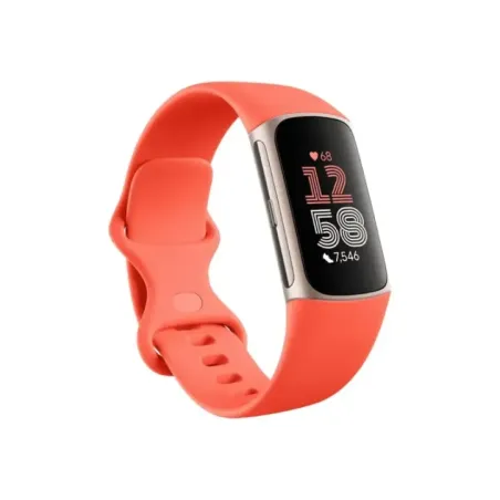 Charge 6 Fitness tracker NFC Band - Coral Case - Champagne Gold Aluminium