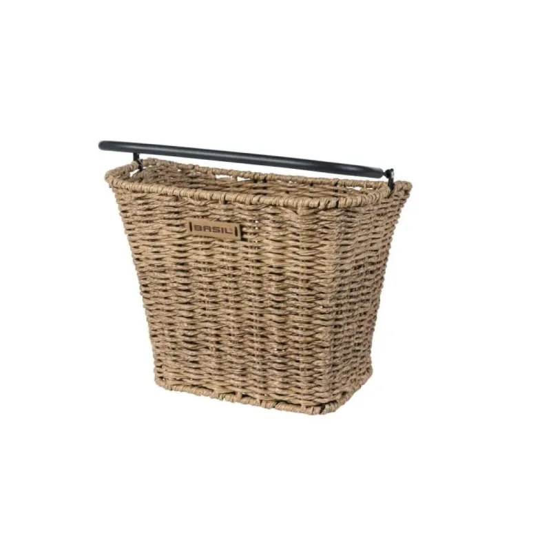 Bicycle front basket Basil Bremen Rattan Look KF, Seagrass, light brown