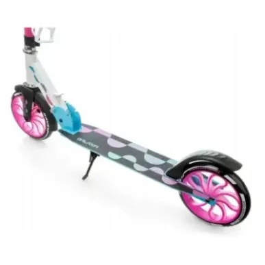 Foldable scooter Raven Galaxia Blue/Pink 200mm with bell, bottle holder and LED core