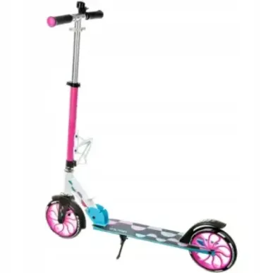 Foldable scooter Raven Galaxia Blue/Pink 200mm with bell, bottle holder and LED core