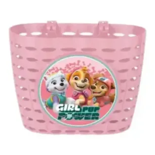 Front basket Paw Patrol for girls, pink