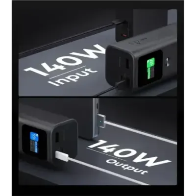 AUKEY PB-Y45 Mini Power Bank 27600mAh 140W QC PD 3.1 3xUSB PPS Smart Digital Display Black