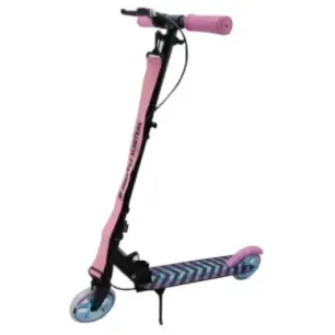 Kick scooter Raven Pastelle Black/Pink 145mm with handbrake, bell and front suspension