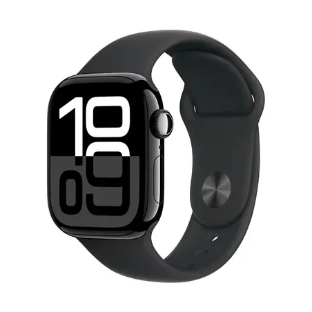 Apple Watch Series 10 GPS 42mm Jet Black Aluminium Case with Black Sport Band - M/L