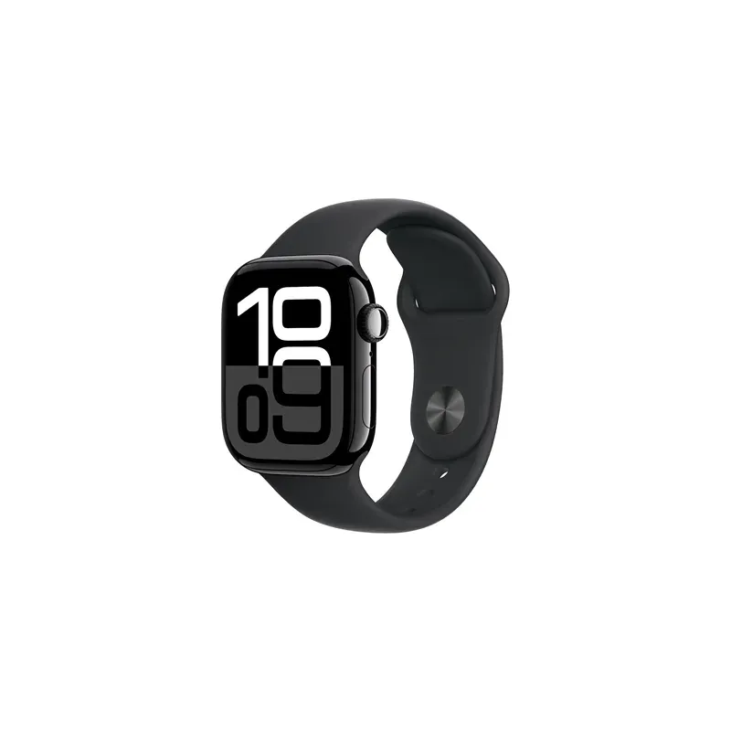 Apple Watch Series 10 GPS + Cellular 42mm Jet Black Aluminium Case with Black Sport Band - M/L Apple Watch Series 10 GPS + Cellular 42mm Jet Black Aluminium Case with Black Sport Band - M/L