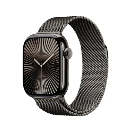 Apple Watch Series 10 GPS + Cellular 42mm Slate Titanium Case with Slate Milanese Loop