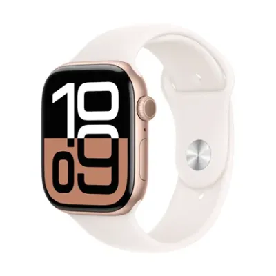 Apple Watch Series 10 GPS + Cellular 46mm Rose Gold Aluminium Case with Light Blush Sport Band - S/M