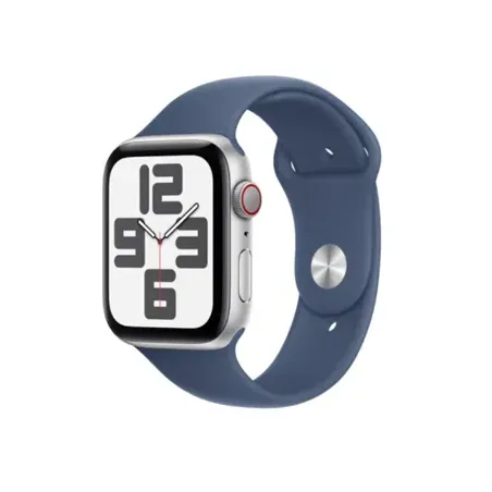 Apple Watch SE GPS + Cellular 40mm Silver Aluminium Case with Denim Sport Band - S/M