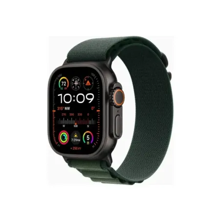 Apple Watch Ultra 2 GPS + Cellular 49mm Black Titanium Case with Dark Green Alpine Loop - Small