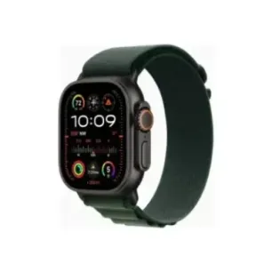 Apple Watch Ultra 2 GPS + Cellular 49mm Black Titanium Case with Dark Green Alpine Loop - Large
