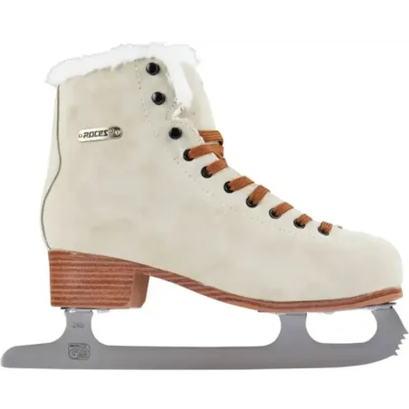 Roces Suede Eco-Fur Figure Skates (Suede Brown|36)