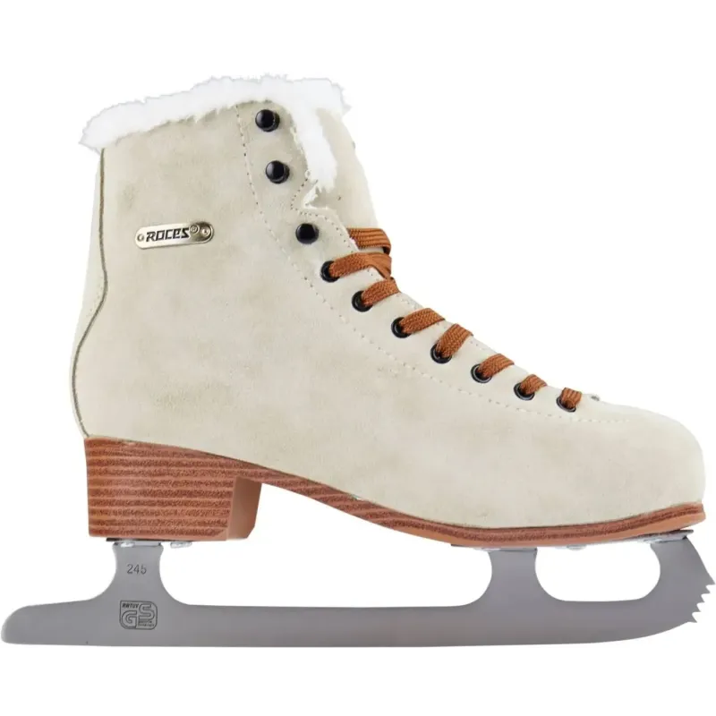 Roces Suede Eco-Fur Figure Skates (Suede Brown|42)