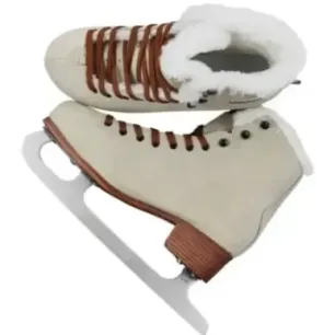 Roces Suede Eco-Fur Figure Skates (Suede Brown|42)