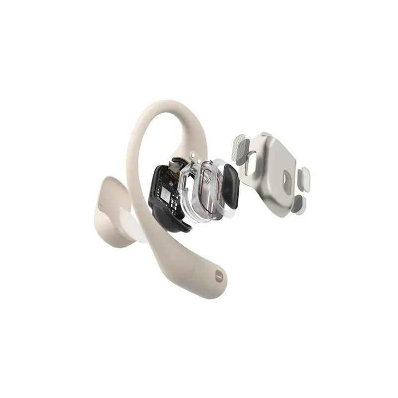 SHOKZ OpenFit Headphones Wireless Ear-hook Calls/Music/Sport/Everyday Bluetooth White