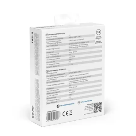 SAVIO Wireless BLUETOOTH 5.3 TWS-11 headphones