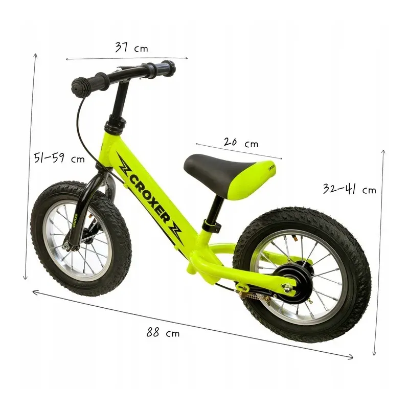 Balance Bike Croxer Leox Lime pumped wheels Balance Bike Croxer Leox Lime pumped wheels