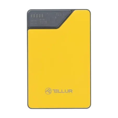 Tellur Power Bank 10000mAh, USB-C + Lightning cables built-in yellow