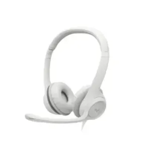 Logitech USB Computer Headset H390 Wired Over-Ear Microphone Noise canceling Off-white