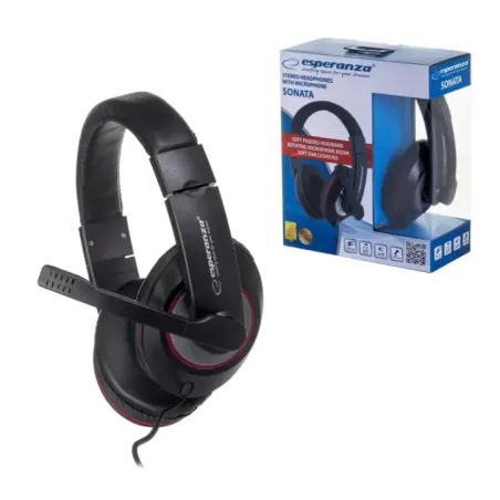 Esperanza EH118 headphones/headset Wired Head-band Calls/Music Black, Red