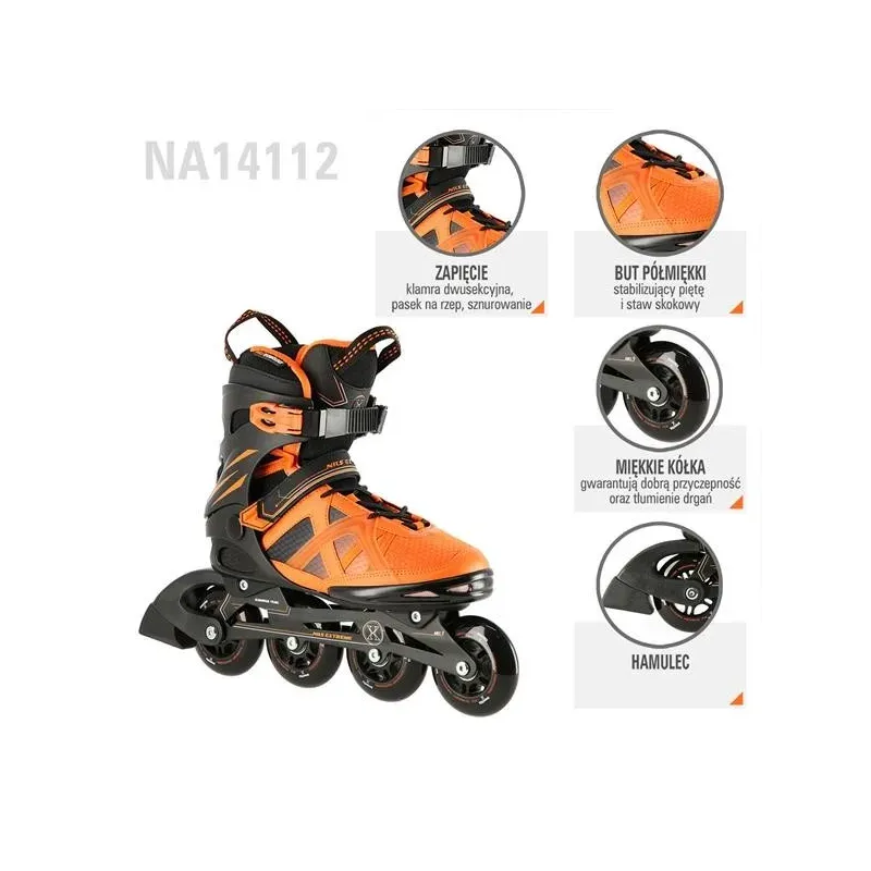 NA14112 BLACK-ORANGE SIZE 42 IN-LINE SKATES NILS EXTREME