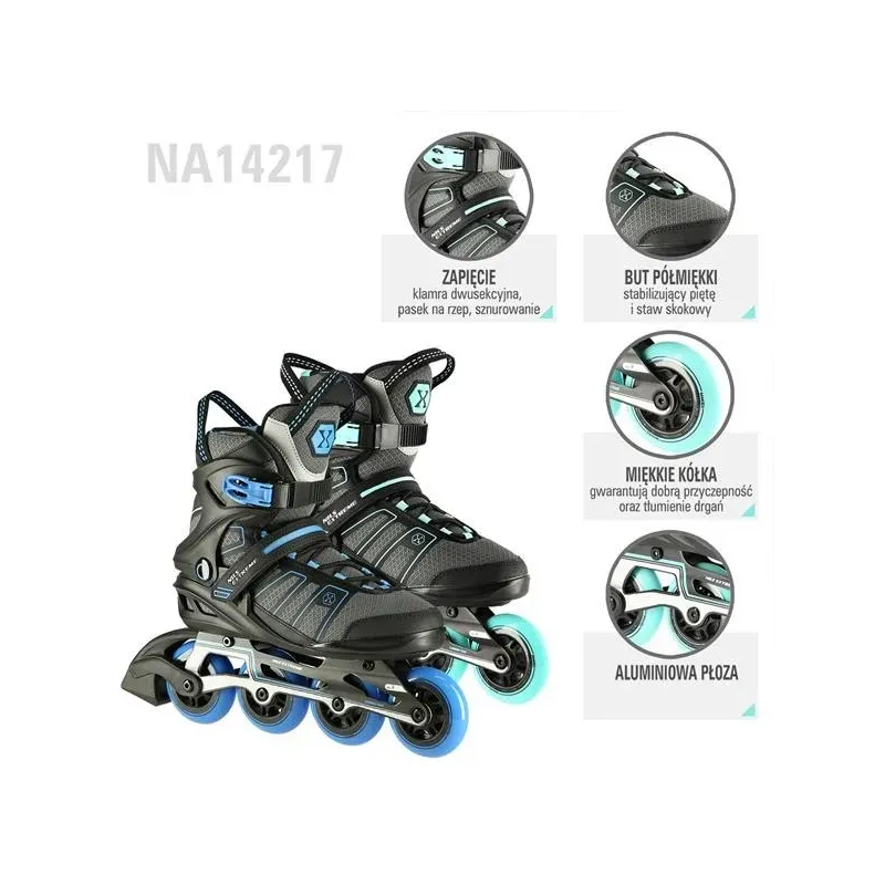 NA14217 BLACK-MINT SIZE 38 IN-LINE SKATES NILS EXTREME