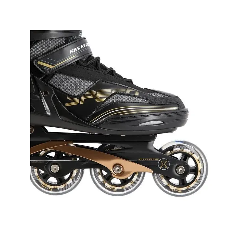 NA2150 BLACK-GOLD SIZE 45 IN-LINE SKATES NILS EXTREME