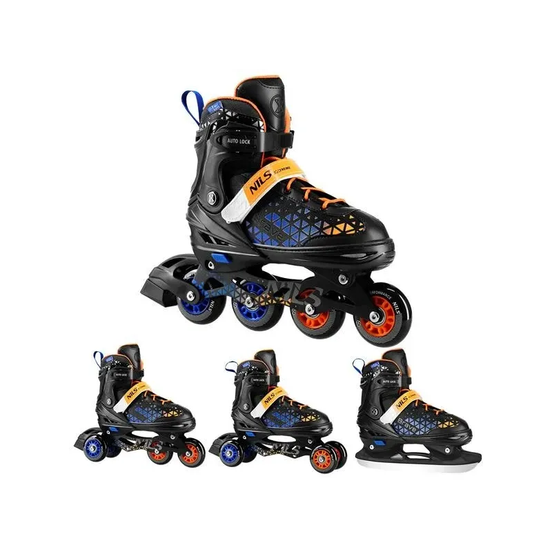 NH18190A IN-LINE SKATES/HOCKEY ICE SKATES SET 2IN1 BRAVE BLUE SIZE S(29-33) NILS EXTREME