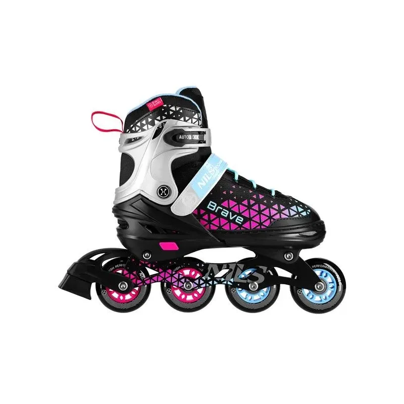 NH18190A IN-LINE SKATES/HOCKEY ICE SKATES SET 4IN1 BRAVE PINK SIZE L(39-43) NILS EXTREME