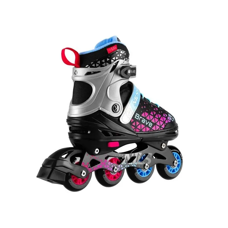 NH18190A IN-LINE SKATES/HOCKEY ICE SKATES SET 4IN1 BRAVE PINK SIZE L(39-43) NILS EXTREME