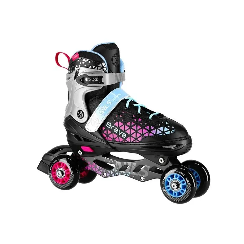 NH18190A IN-LINE SKATES/HOCKEY ICE SKATES SET 4IN1 BRAVE PINK SIZE L(39-43) NILS EXTREME