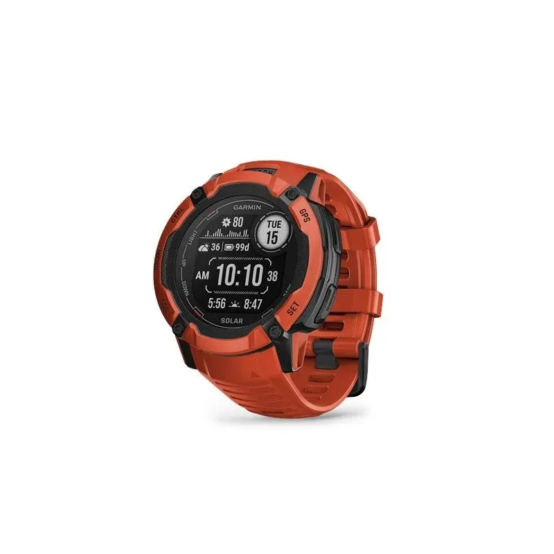 Garmin Instinct 2X Standard Solar smartwatch, 50 mm, Flame Red