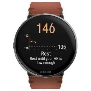 Polar Ignite 3 Titanium Fitness SmartWatch with Leather band, Black/Bronze