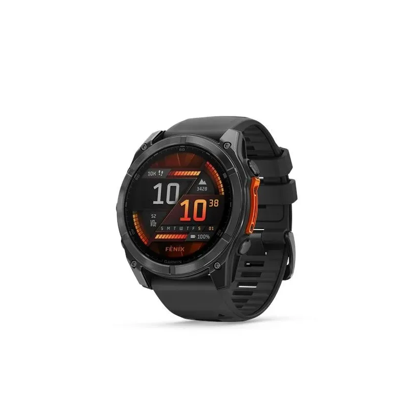Garmin Fenix 8 AMOLED watch, 51 mm, Slate grey with Black silicone band