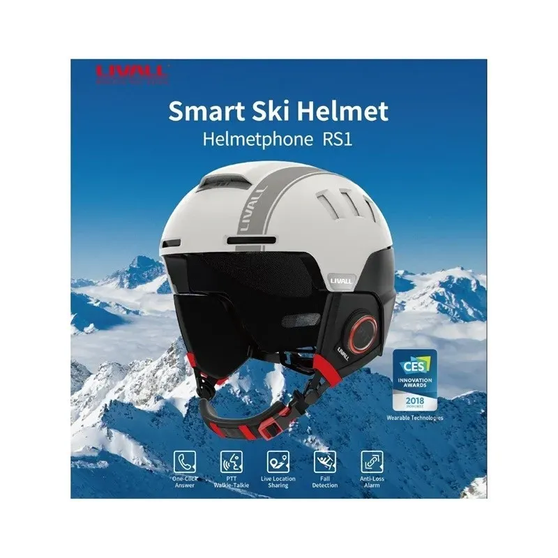 Kask narciarski Bluetooth 57-61cm Intercom/SOS biał