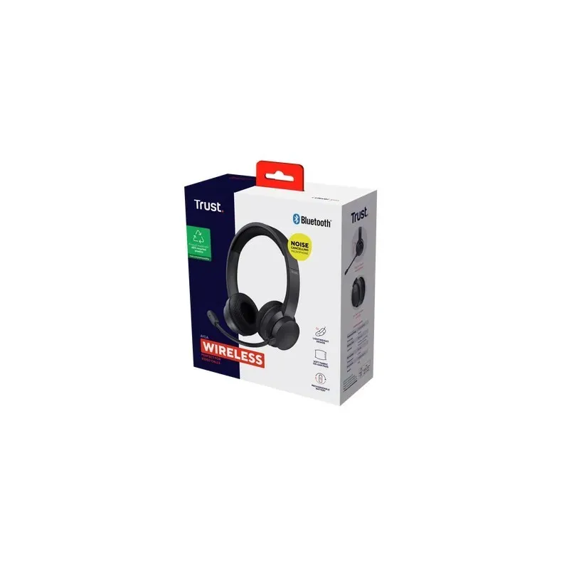 Trust Ayda Headset Wired &amp Wireless Head-band Calls/Music USB Type-C Bluetooth Black