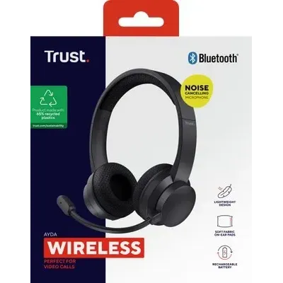 Trust Ayda Headset Wired &amp Wireless Head-band Calls/Music USB Type-C Bluetooth Black