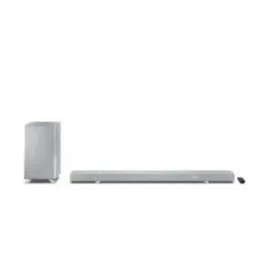 Sharp HT-SBW55121(SL) Q 5.1.2 Dolby Atmos/ DTS:X Soundbar with Wireless Subwoofer, Silver Sharp