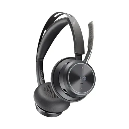 POLY Voyager Focus 2 Microsoft Teams Certified USB-C-C Headset +USB-C/A Adapter +Charging Stand