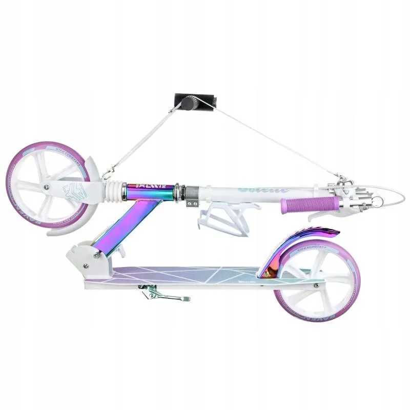 Kick scooter Raven Estelle PRO White 200mm with handbrake, bell, bottle holder and front suspension