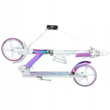 Kick scooter Raven Estelle PRO White 200mm with handbrake, bell, bottle holder and front suspension